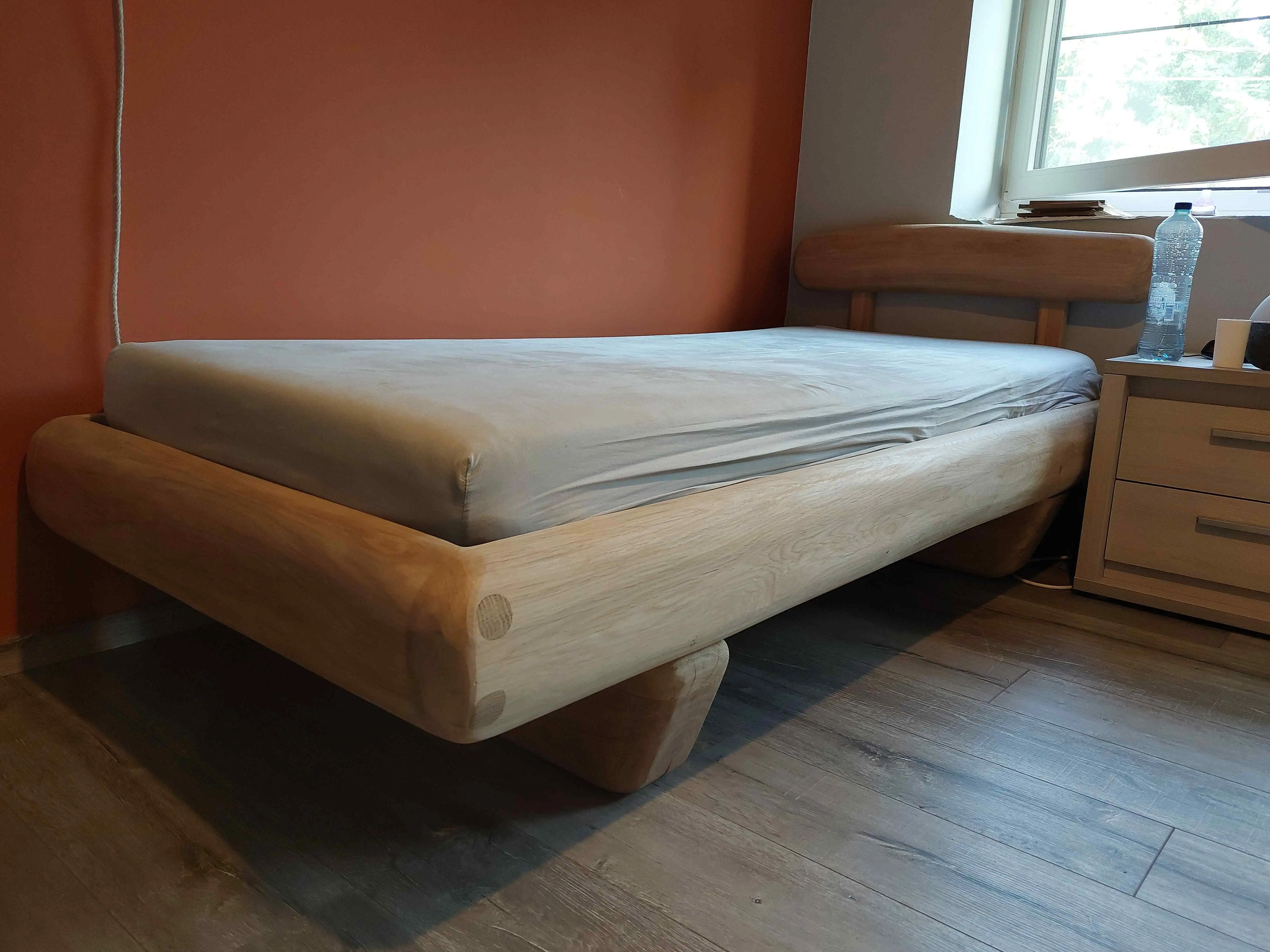 Massief eiken bed